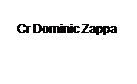 Text Box: Cr Dominic Zappa