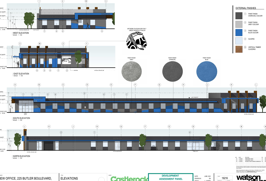 A blue and grey building with different colors

Description automatically generated with medium confidence