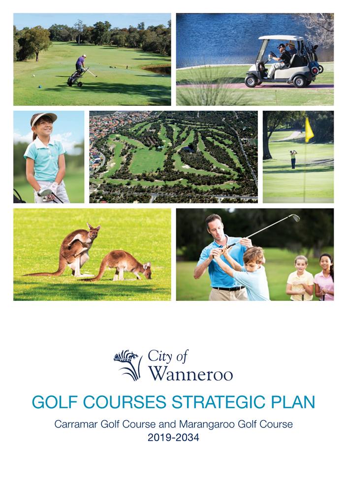 A collage of images of people playing golf

Description automatically generated