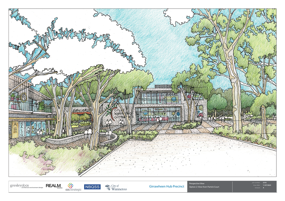 A drawing of a building and trees

Description automatically generated