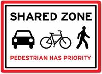 Shared Zone Sign, Pedestrian Has Priority - The Signmaker